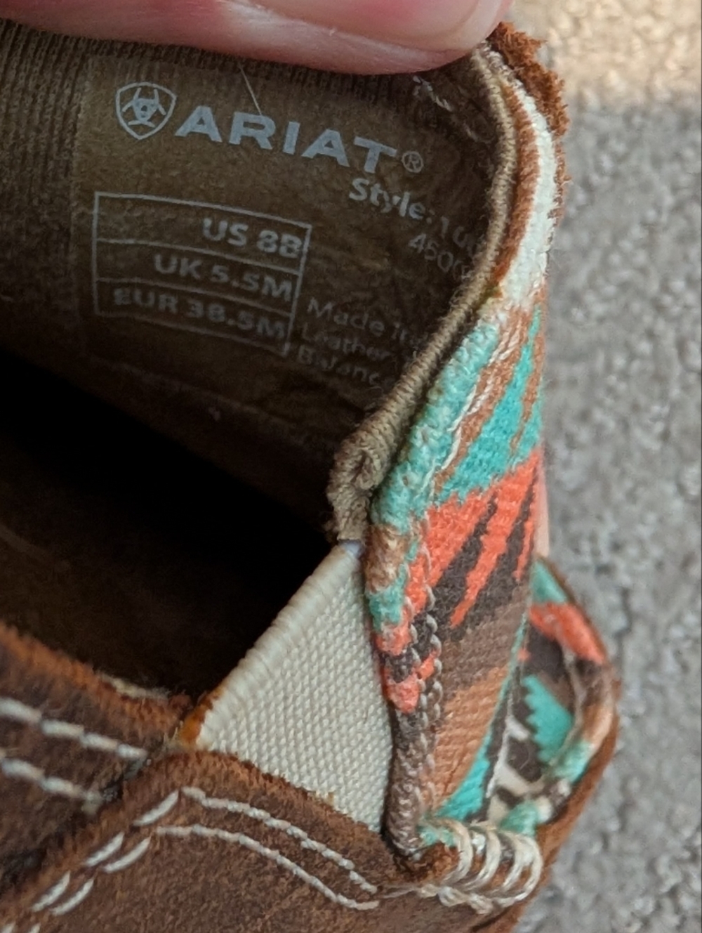 Turquoise and Coral Southwestern/Aztec/Geometric Ariat Cruisers - Picture 6 of 6